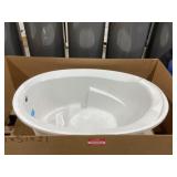 60" x 40" Oval Drop-In Bathtub in White