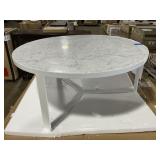 38" Round Outdoor Coffee Table in White