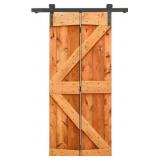 RTA 22" x 84" Red Walnut Bi-Fold Barndoor w Track