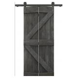 RTA 26" x 84" Gray Bi-Fold Barndoor w Track Kit