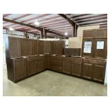 14Pc 30" Rustic Walnut Shaker Kitchen Set