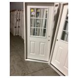 36" x 80" LH Fiberglass 9-Lite Exterior Door