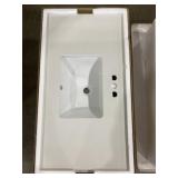 37" x 19" Single Bowl Vanity Top in White