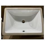 18" x 13" Undermount Porcelain Sink in White