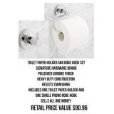 Toilet Paper Holder And Robe Hook Set