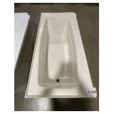 60" x 30" LH Bathtub in Bone with Apron
