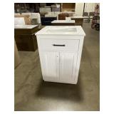 24" x 22" Vanity in White w Single Sink Top
