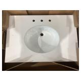 33" x 22" Single Sink Vanity Top in White