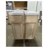 12" x 18" Wood Base Cabinet with White Top x 2