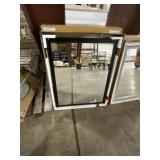 26" x 32" Mirror with Black Wooden Frame