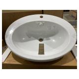 24" x 20" Porcelain Oval Sink in White