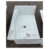 60" 4Pc Shower Base in White