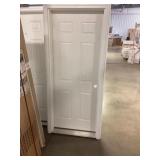 32" x 80" LH Fiberglass 6-Panel Exterior Door