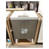 24"L Bathroom Cabinet in Gray w Single Sink