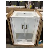 24"L Freestanding Vanity in White w Single Sink