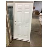 36" x 80" RH Fiberglass 6-Panel Exterior Door