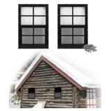 2 Pack Shed Windows - Black