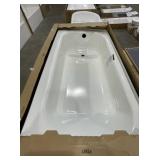 60" x 30" LH Porcelain Bathtub in White