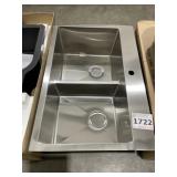 33" x 22" Dual-Mount Dbl Bowl Sink in SS