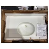 37" x 22" Single Sink Vanity Top in Bone