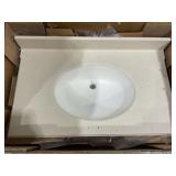 37" x 22" Single Bowl Vanity Top in Bone