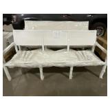 3-Seat Metal Patio Sofa in White