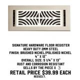Signature Hardware Floor Register x3
