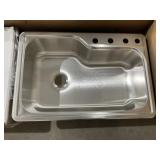 33" x 22" Single Bowl Stainless Steel Offset Sink