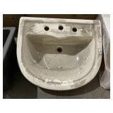 24"L Wall Mount Lavatory Sink in Bone