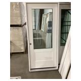 36" x 80" RH Fiberglass Mid-View Exterior Door