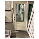 36" x 80" RH Fiberglass Mid-View Exterior Door