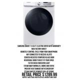 Samsung Smart 7.5 Cu.Ft. Electric Dryer-Warranty