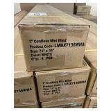 31 Boxes of 71" x 36" White Cordless Mini Blinds