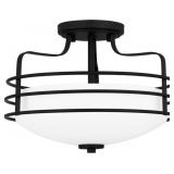 Ashley 2-Bulb Semi-Flush Mount in Black x 3
