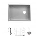 23" Stainless SB Undermount Sink w/ Faucet
