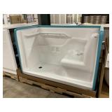 Left Hand Walk In Shower With Seat In White