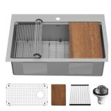 30" x 19" Workstation Stainless Steel Sink