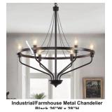 Industrial Farmhouse Black Metal Chandelier