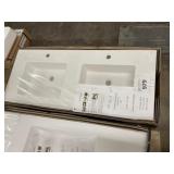 47-1/4" White Wall Mounted Counter Sink