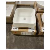 15" White Square Vessel Sink x2