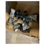 3" Fixed Plate Caster Wheels x 9