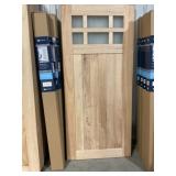 36"x80" White Cedar 6 Lite Barn Door w/Hardware