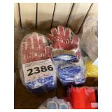 12 Pair - Uline Cotton Max Grip Gloves x 2 Bags