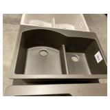 33" Double Bowl Composite Sink in Brown