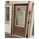 36" x 80" RH Fiberglass Mid-View Exterior Door