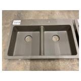 33" Brown Double-Bowl Composite Sink