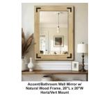 Trehome 28 x 20 Wood Frame Mirror