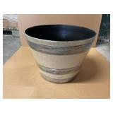 17.7 Resin Whiskey Barrel Planter x2