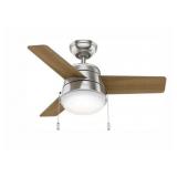 Hunter Aker 36" Indoor Ceiling Fan With Light