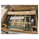 3 Glass Firescreens In Black And Polished Brass
